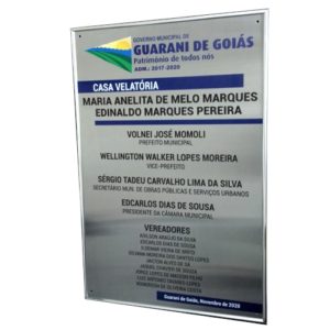 placa inauguracao prefeitura guarani de goias